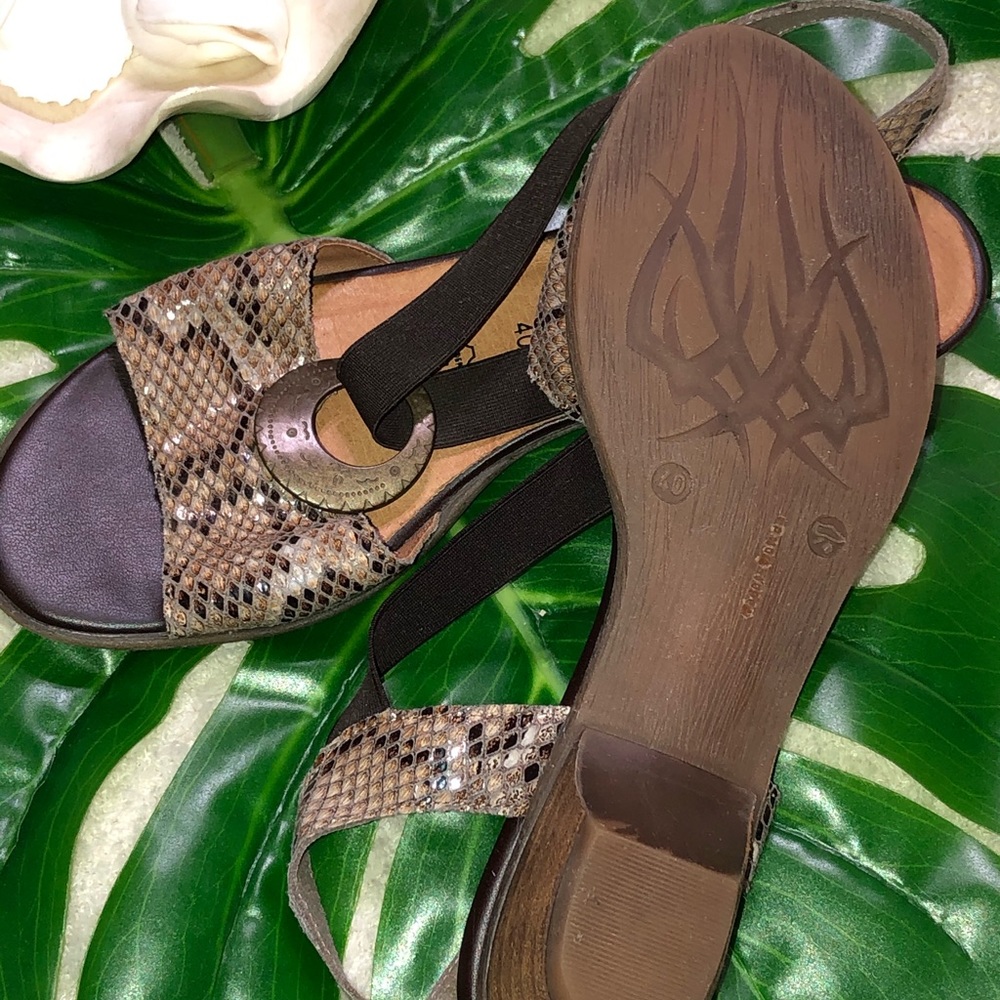 New Remonte Snakeskin Leather Sandals - Picture 3 of 9